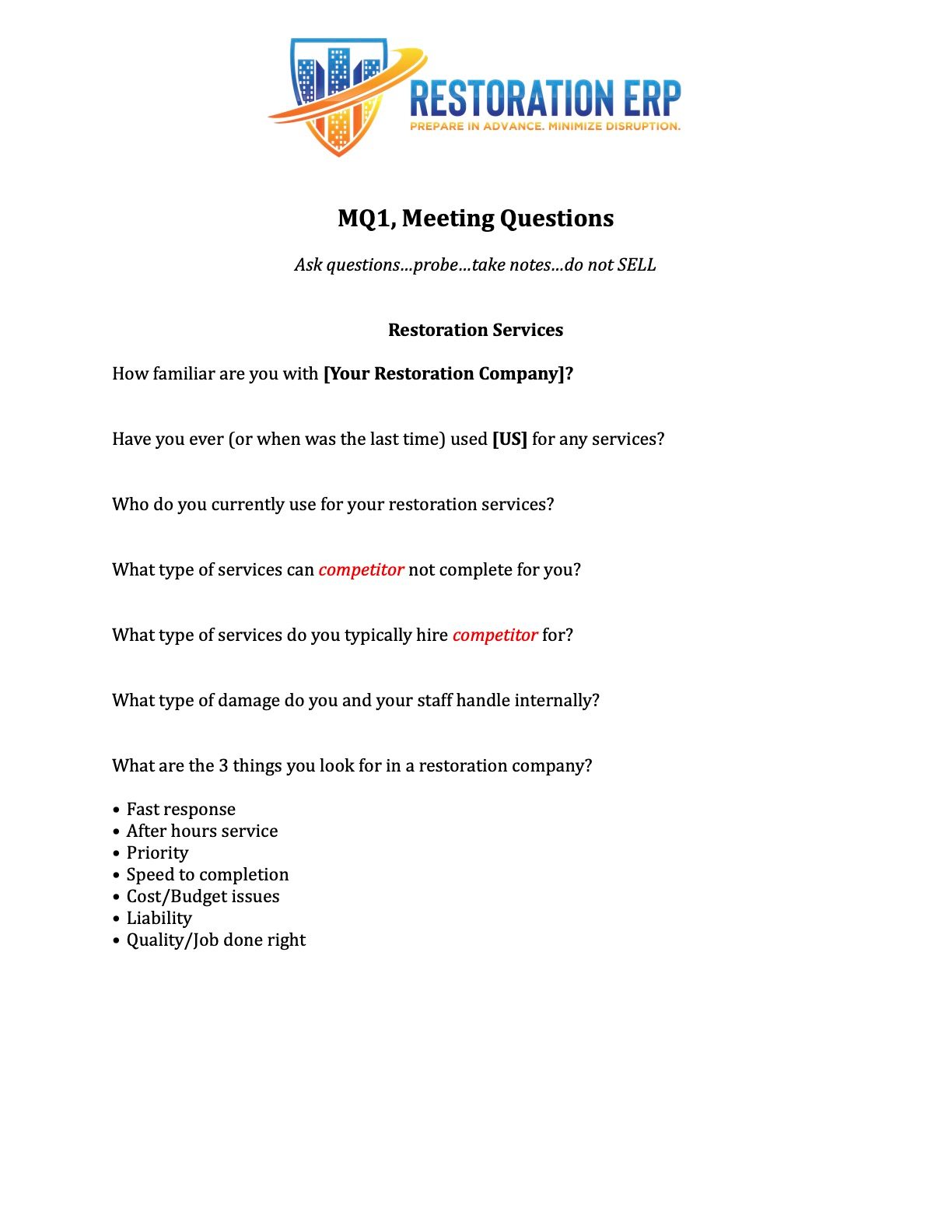 meeting questions
